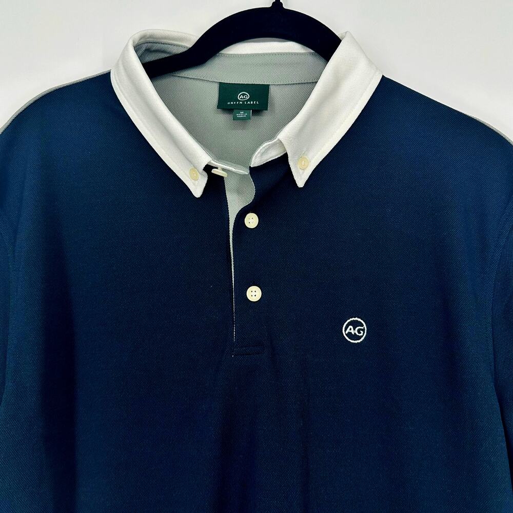 NWOT AG Adriano Goldschmied Green Label Polo Mens M Colorblock Golf Performance
